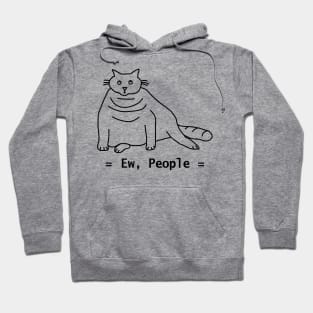 Ew People Chonky Cat Outline Hoodie